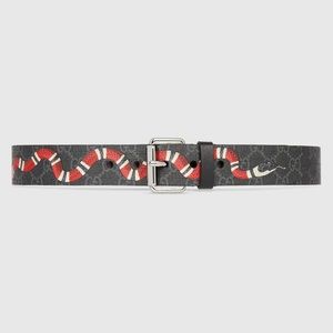 GUCCI GG Belt with Kingsnake Print Size 90